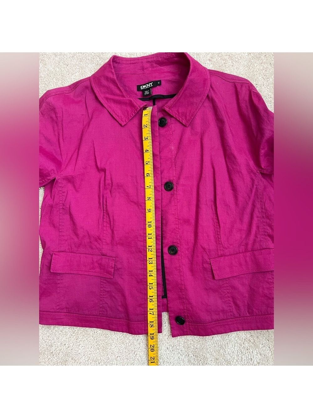 DKNY Fuchsia Pink Button-Front Jacket - Picture 7 of 7